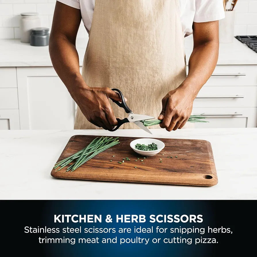 Ninja StaySharp 6-Piece Knife Set With Integrated Sharpener - Chef, Slicing, Bread, Utility, Paring Knives and Kitchen Scissors - Stainless Steel, Charcoal K62006EUUK
