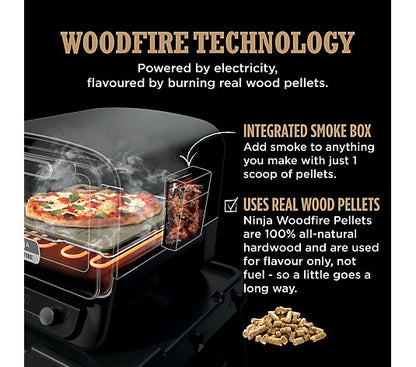 Ninja Woodfire Outdoor Pizza Oven & Smoker, Pizza Peel & Cover OO101UKQ