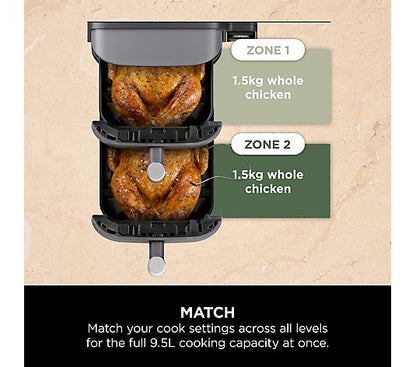 Ninja Double Stack XL 2 Drawer 9.5L Air Fryer with Smart Cook SL451UK